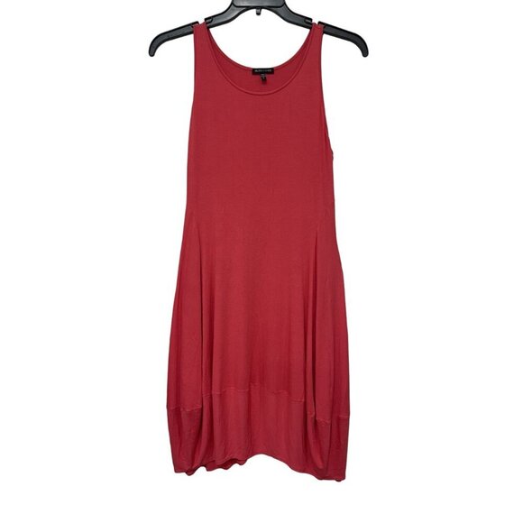 Eileen Fisher Coral Sleeveless Bubble Hem Midi Dress Size Medium Made in USA - Picture 4 of 12